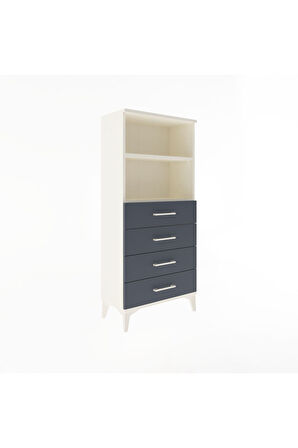 Arges Dolap 2 Raflı 4 Çekmeceli 60x30x134 Aytaşı-Antrasit