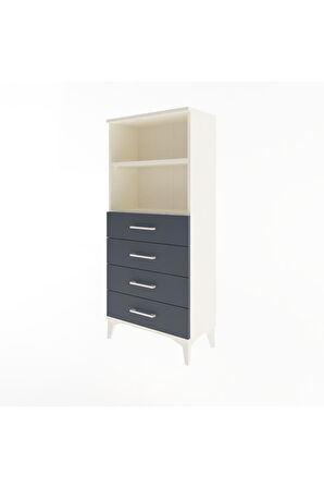 Arges Dolap 2 Raflı 4 Çekmeceli 60x30x134 Aytaşı-Antrasit