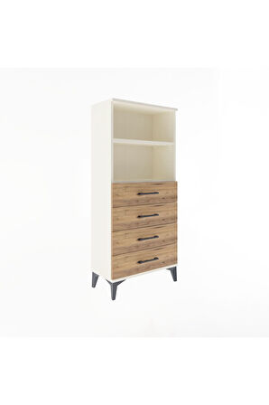 Arges Dolap 2 Raflı 4 Çekmeceli 60x30x134 Aytaşı-Çam
