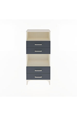 Arges Dolap 2 Raflı 4 Çekmeceli 60x30x134 Aytaşı-Antrasit