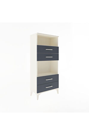 Arges Dolap 2 Raflı 4 Çekmeceli 60x30x134 Aytaşı-Antrasit