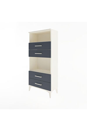 Arges Dolap 2 Raflı 4 Çekmeceli 60x30x134 Aytaşı-Antrasit