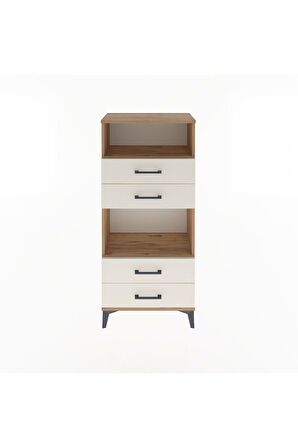 Arges Dolap 2 Raflı 4 Çekmeceli 60x30x134 Çam-Aytaşı