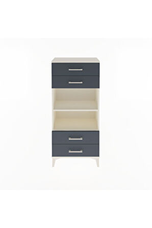 Arges Dolap 2 Raflı 4 Çekmeceli 60x30x134 Aytaşı-Antrasit