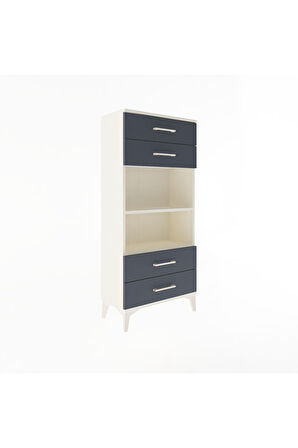 Arges Dolap 2 Raflı 4 Çekmeceli 60x30x134 Aytaşı-Antrasit