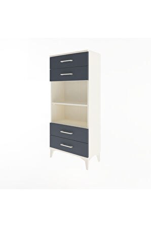 Arges Dolap 2 Raflı 4 Çekmeceli 60x30x134 Aytaşı-Antrasit