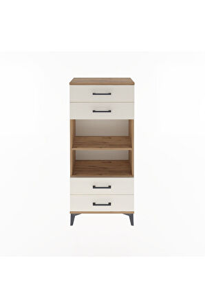 Arges Dolap 2 Raflı 4 Çekmeceli 60x30x134 Çam-Aytaşı