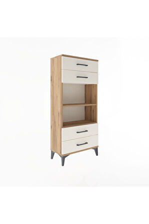 Arges Dolap 2 Raflı 4 Çekmeceli 60x30x134 Çam-Aytaşı