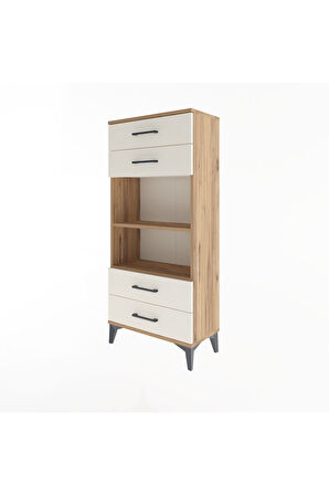 Arges Dolap 2 Raflı 4 Çekmeceli 60x30x134 Çam-Aytaşı