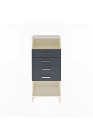 Arges Dolap Tek Raflı 4 Çekmeceli 60x30x134 Aytaşı-Antrasit