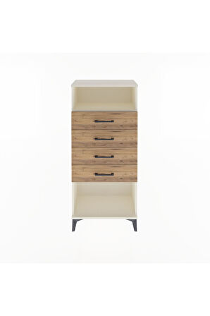 Arges Dolap Tek Raflı 4 Çekmeceli 60x30x134 Aytaşı-Çam