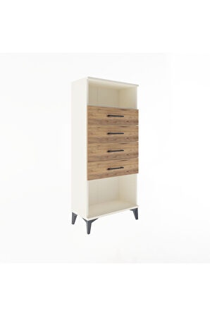 Arges Dolap Tek Raflı 4 Çekmeceli 60x30x134 Aytaşı-Çam