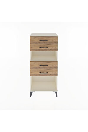 Arges Dolap Tek Raflı 4 Çekmeceli 60x30x134 Aytaşı-Çam