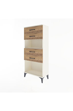 Arges Dolap Tek Raflı 4 Çekmeceli 60x30x134 Aytaşı-Çam