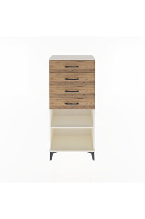 Arges Dolap Tek Raflı 4 Çekmeceli 60x30x134 Aytaşı-Çam