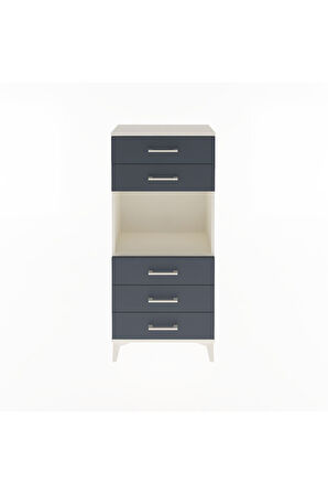 Arges Dolap Tek Raflı 5 Çekmeceli 60x30x134 Aytaşı-Antrasit