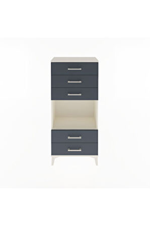 Arges Dolap Tek Raflı 5 Çekmeceli 60x30x134 Aytaşı-Antrasit