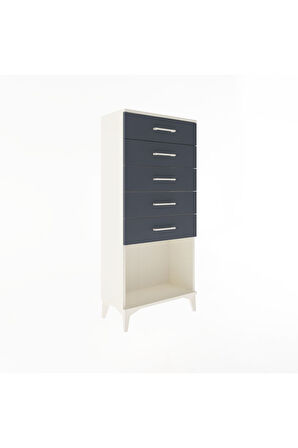 Arges Dolap 5 Çekmeceli 60x30x134 Aytaşı-Antrasit
