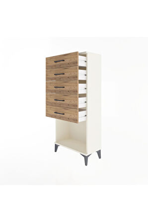 Arges Dolap 5 Çekmeceli 60x30x134 Aytaşı-Çam