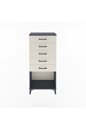 Arges Dolap 5 Çekmeceli 60x30x134 Antrasit-Aytaşı