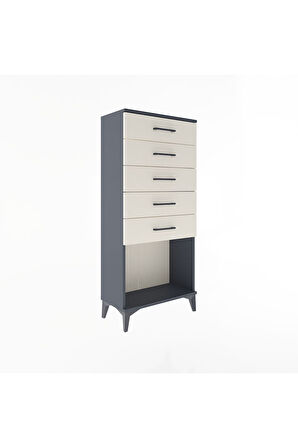 Arges Dolap 5 Çekmeceli 60x30x134 Antrasit-Aytaşı