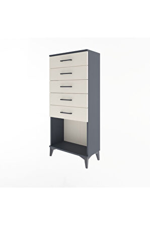 Arges Dolap 5 Çekmeceli 60x30x134 Antrasit-Aytaşı