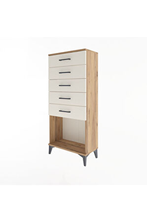 Arges Dolap 5 Çekmeceli 60x30x134 Çam-Aytaşı