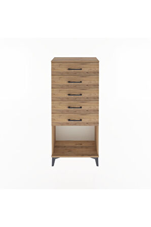 Arges Dolap 5 Çekmeceli 60x30x134 Çam-Çam