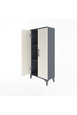 Arges Dolap 2 Raflı 2 Kapaklı 60x30x134 Antrasit-Aytaşı