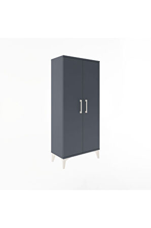 Arges Dolap 2 Raflı 2 Kapaklı 60x30x134 Antrasit-Antrasit