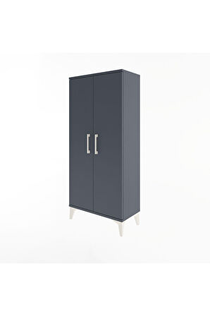Arges Dolap 2 Raflı 2 Kapaklı 60x30x134 Antrasit-Antrasit