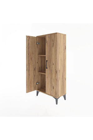 Arges Dolap 2 Raflı 2 Kapaklı 60x30x134 Çam-Çam