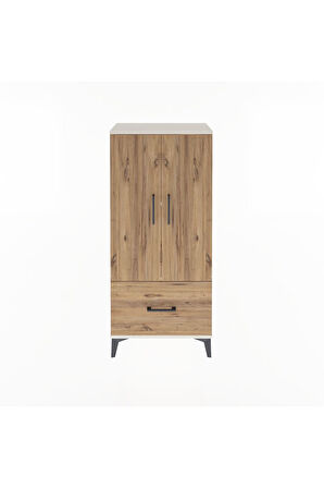 Arges Dolap 2 Raflı Tek Çekmeceli 2 Kapaklı 60x30x134 Aytaşı-Çam