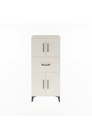 Arges Dolap Tek Raflı Tek Çekmeceli 4 Kapaklı 60x30x134 Aytaşı-Aytaşı