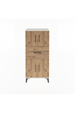 Arges Dolap Tek Raflı Tek Çekmeceli 4 Kapaklı 60x30x134 Aytaşı-Çam
