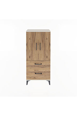 Arges Dolap 2 Raflı 2 Çekmeceli 2 Kapaklı 60x30x134 Aytaşı-Çam