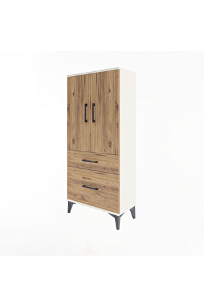 Arges Dolap 2 Raflı 2 Çekmeceli 2 Kapaklı 60x30x134 Aytaşı-Çam
