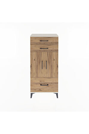 Arges Dolap 2 Raflı 3 Çekmeceli 2 Kapaklı 60x30x134 Aytaşı-Çam