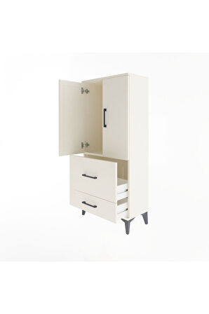 Arges Dolap Tek Raflı 2 Çekmeceli 2 Kapaklı 60x30x134 Aytaşı-Aytaşı