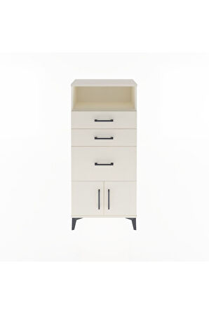 Arges Dolap Tek Raflı 3 Çekmeceli 2 Kapaklı 60x30x134 Aytaşı-Aytaşı