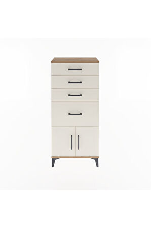 Arges Dolap 4 Çekmeceli 2 Kapaklı 60x30x134 Çam-Aytaşı
