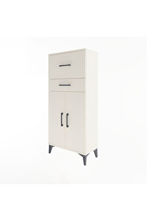Arges Dolap Tek Raflı 2 Çekmeceli 2 Kapaklı 60x30x134 Aytaşı-Aytaşı