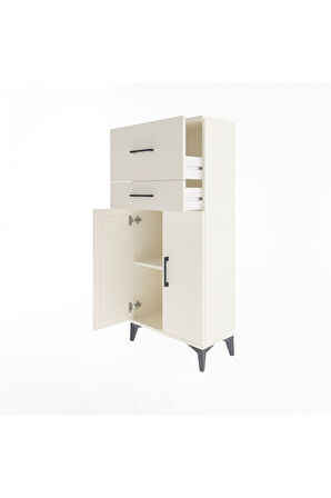 Arges Dolap Tek Raflı 2 Çekmeceli 2 Kapaklı 60x30x134 Aytaşı-Aytaşı
