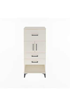 Arges Dolap Tek Raflı 3 Çekmeceli 2 Kapaklı 60x30x134 Aytaşı-Aytaşı