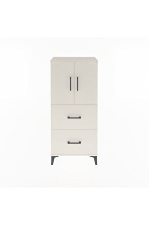 Arges Dolap Tek Raflı 2 Çekmeceli 2 Kapaklı 60x30x134 Aytaşı-Aytaşı