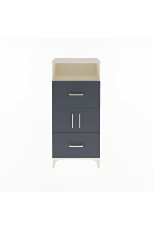 Arges Dolap 2 Raflı 2 Çekmeceli 2 Kapaklı 60x30x134 Aytaşı-Antrasit