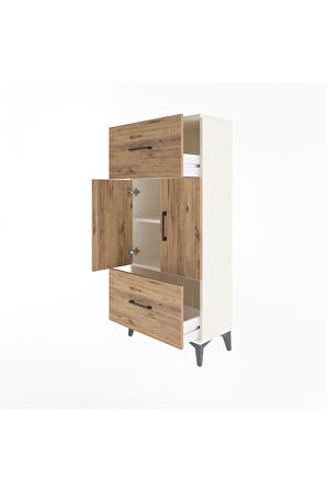 Arges Dolap 2 Raflı 2 Çekmeceli 2 Kapaklı 60x30x134 Aytaşı-Çam