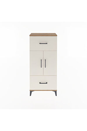 Arges Dolap 2 Raflı 2 Çekmeceli 2 Kapaklı 60x30x134 Çam-Aytaşı