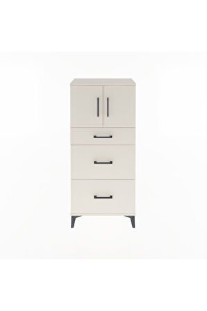 Arges Dolap Tek Raflı 3 Çekmeceli 2 Kapaklı 60x30x134 Aytaşı-Aytaşı