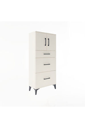 Arges Dolap Tek Raflı 3 Çekmeceli 2 Kapaklı 60x30x134 Aytaşı-Aytaşı